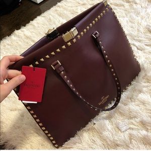 Valentino burgundy studded handbag!